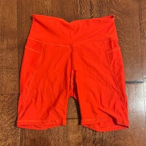 Women's Red Biker Shorts